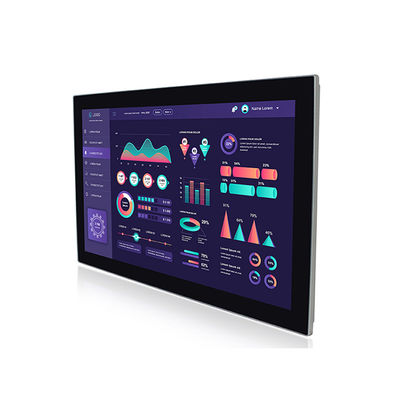 Odporny na warunki atmosferyczne 21,5 &quot;24v przemysłowy panel dotykowy z podwójnym panelem Lan Pc bez wentylatora