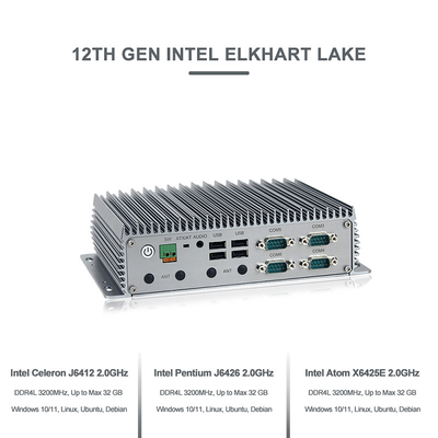 Bezwentylatorowy przemysłowy komputer wbudowany PC 12. generacji Intel Elkhart Lake J6412 3 porty XLAN
