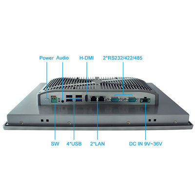 Wbudowany panel ze stali nierdzewnej IP65 15-calowy J1900 4G RAM 64GB SSD TPM 2.0