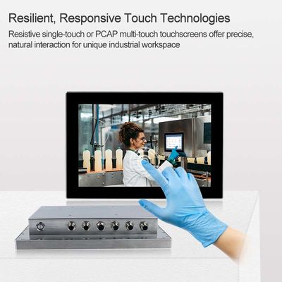 LAN USB COM Panel PC, 12-calowe wodoodporne kable Komputer z panelem dotykowym