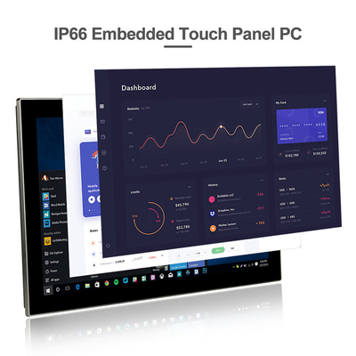 Przedni komputer z wbudowanym panelem dotykowym IP65 Windows 8. generacji Core I5 ​​/ I7 do rozwiązań HMI